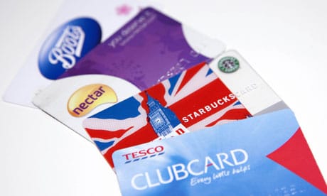 UK shopper's retail loyalty and reward cards