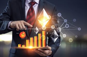man in suit using ethereum for defi