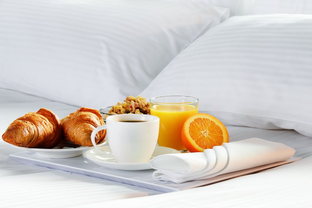 Breakfast on a bed