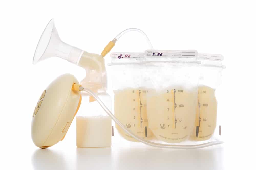 Breast pump and bags of breast milk