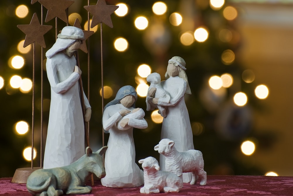 Christian christmas nativity scene