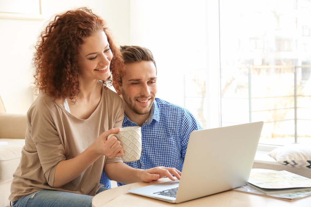 Couple browsing internet