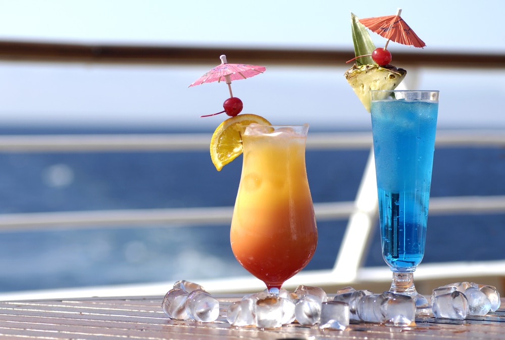 Cocktails on a cruise ship