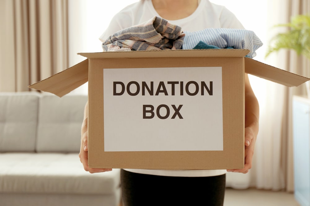 Donation box of clothes