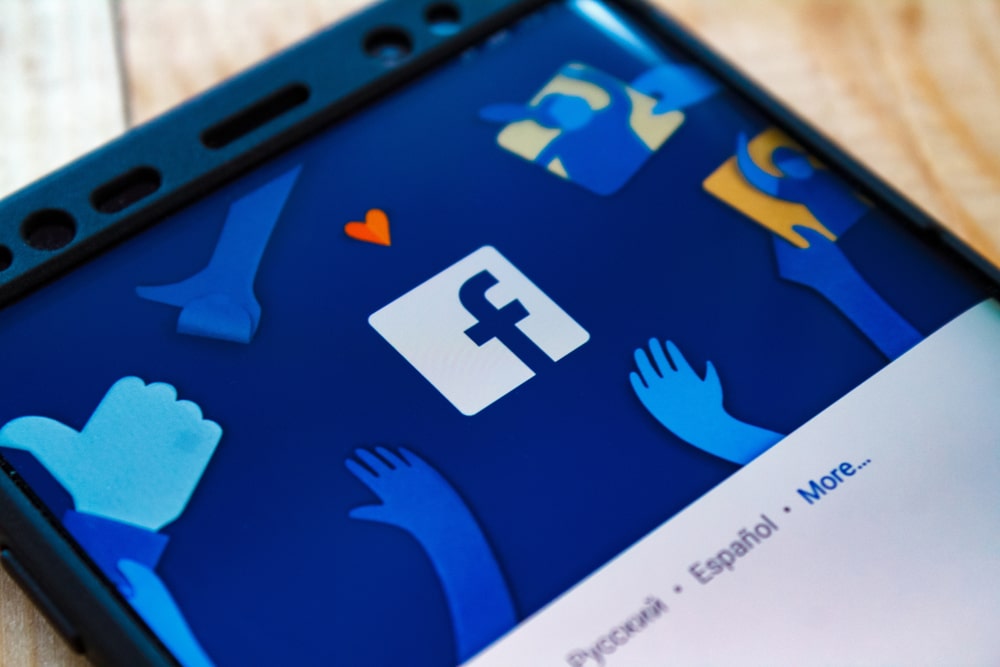 Facebook graphic on smartphone