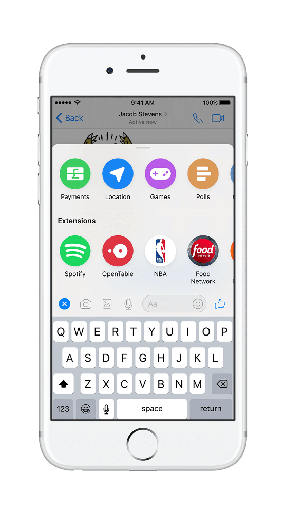 Facebook messenger screenshot