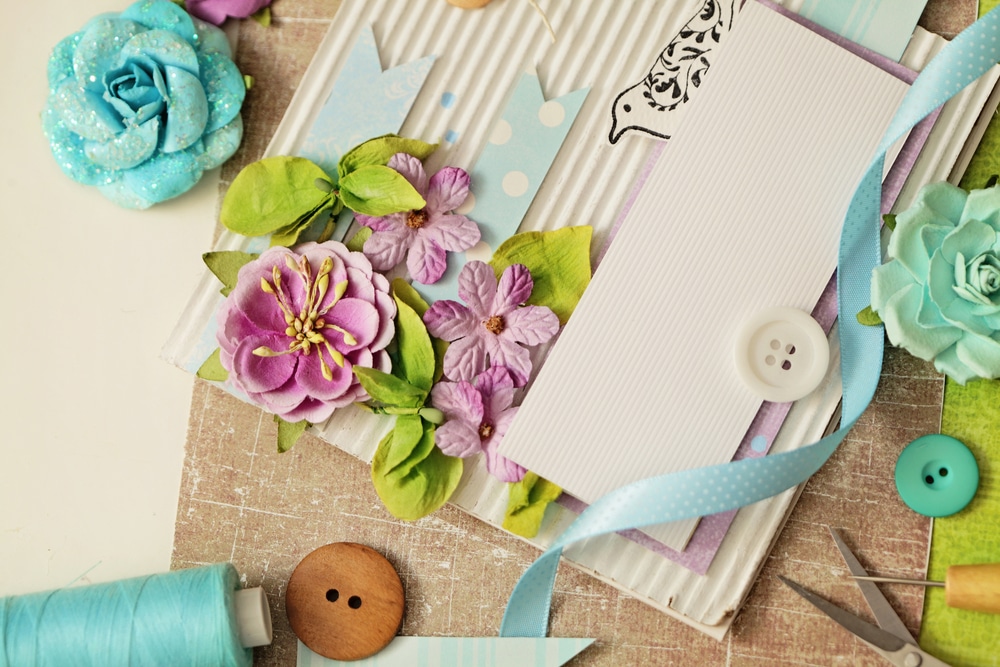 Arts and crafts materials for greetings card making