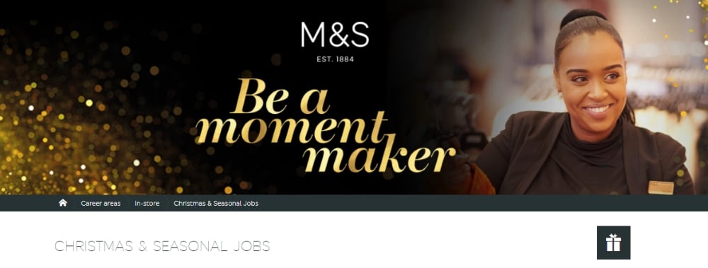 M&S Christmas Jobs Website Banner