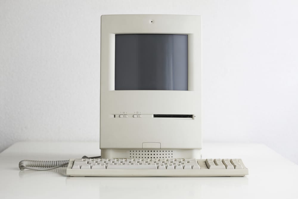 Old white computer