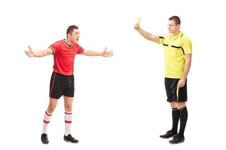 football referee yellow card