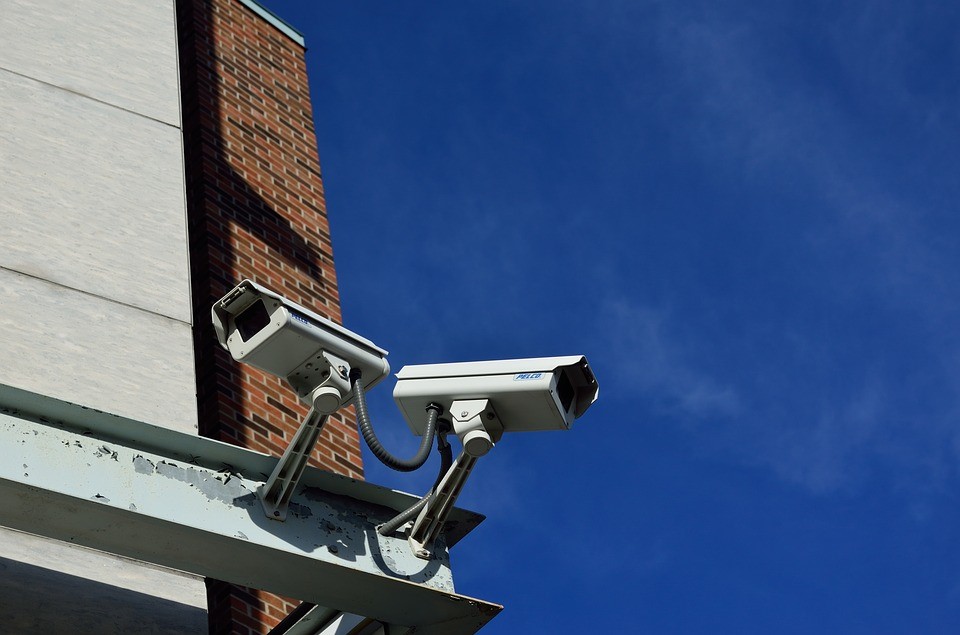 Security cameras capturing CCTV