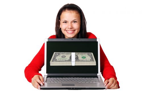 Woman making money online